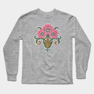 Floral Tile Art Nouveau Long Sleeve T-Shirt